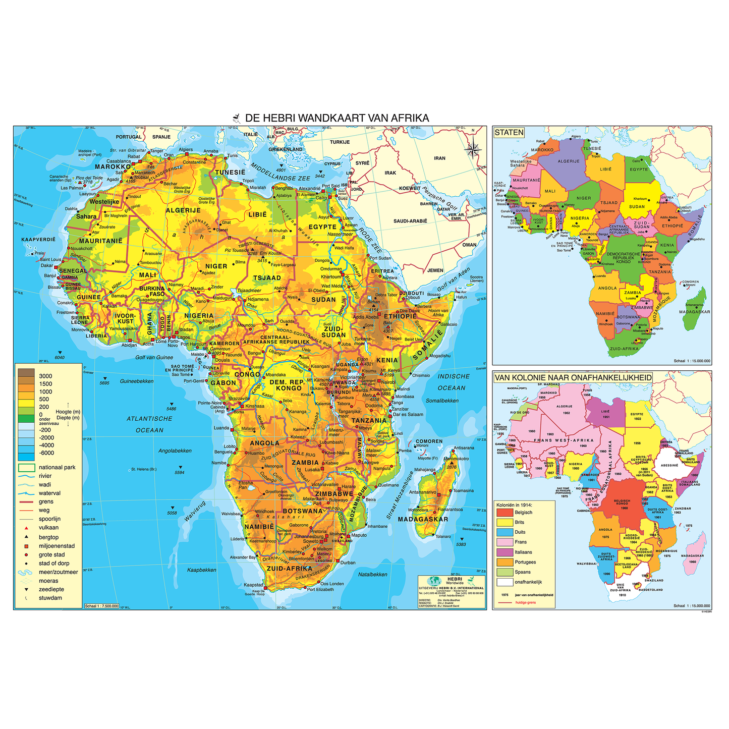 Wandkaart Afrika