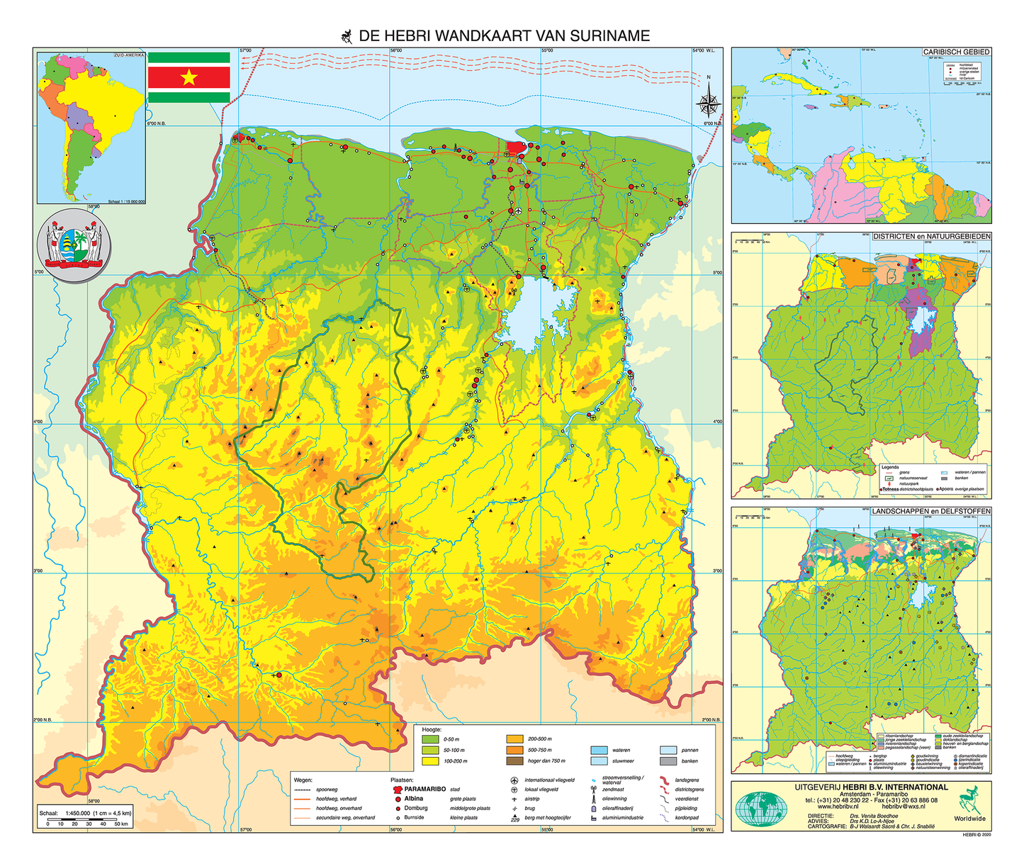 Wandkaart Suriname