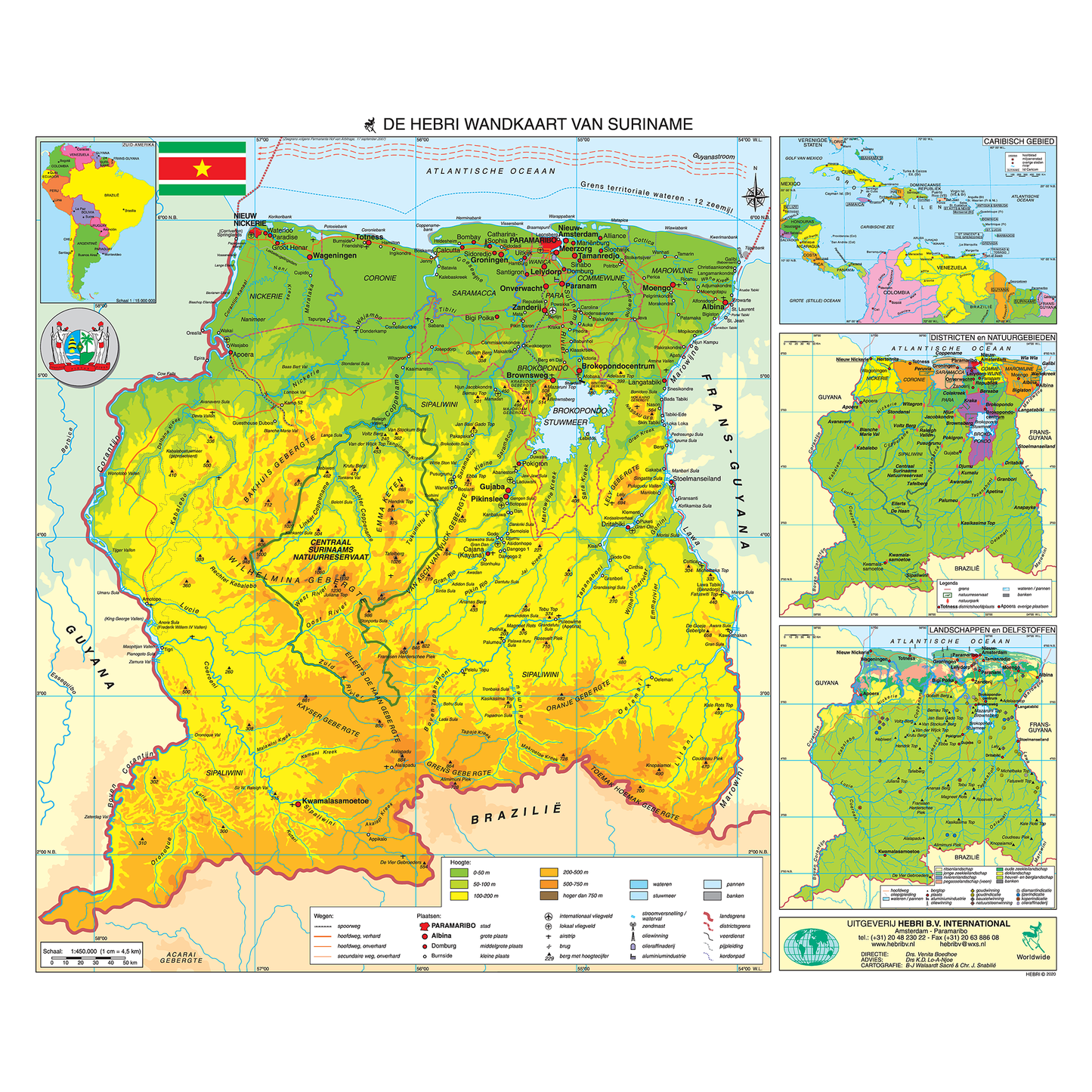 Wandkaart Suriname