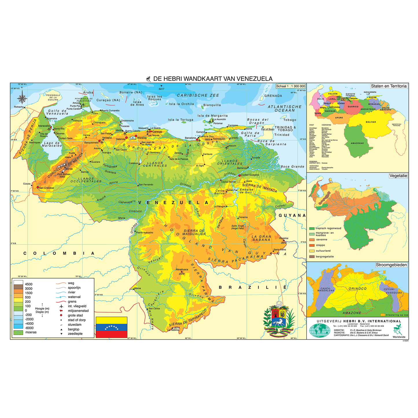 Wandkaart Venezuela