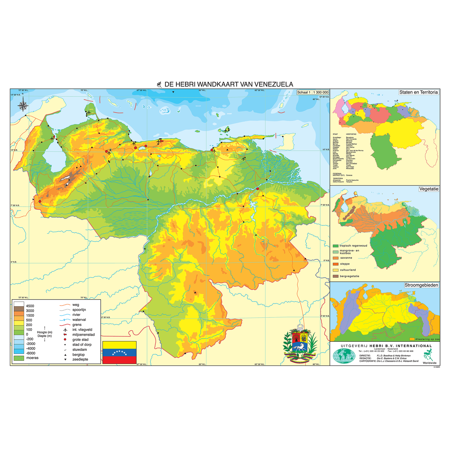 Wandkaart Venezuela