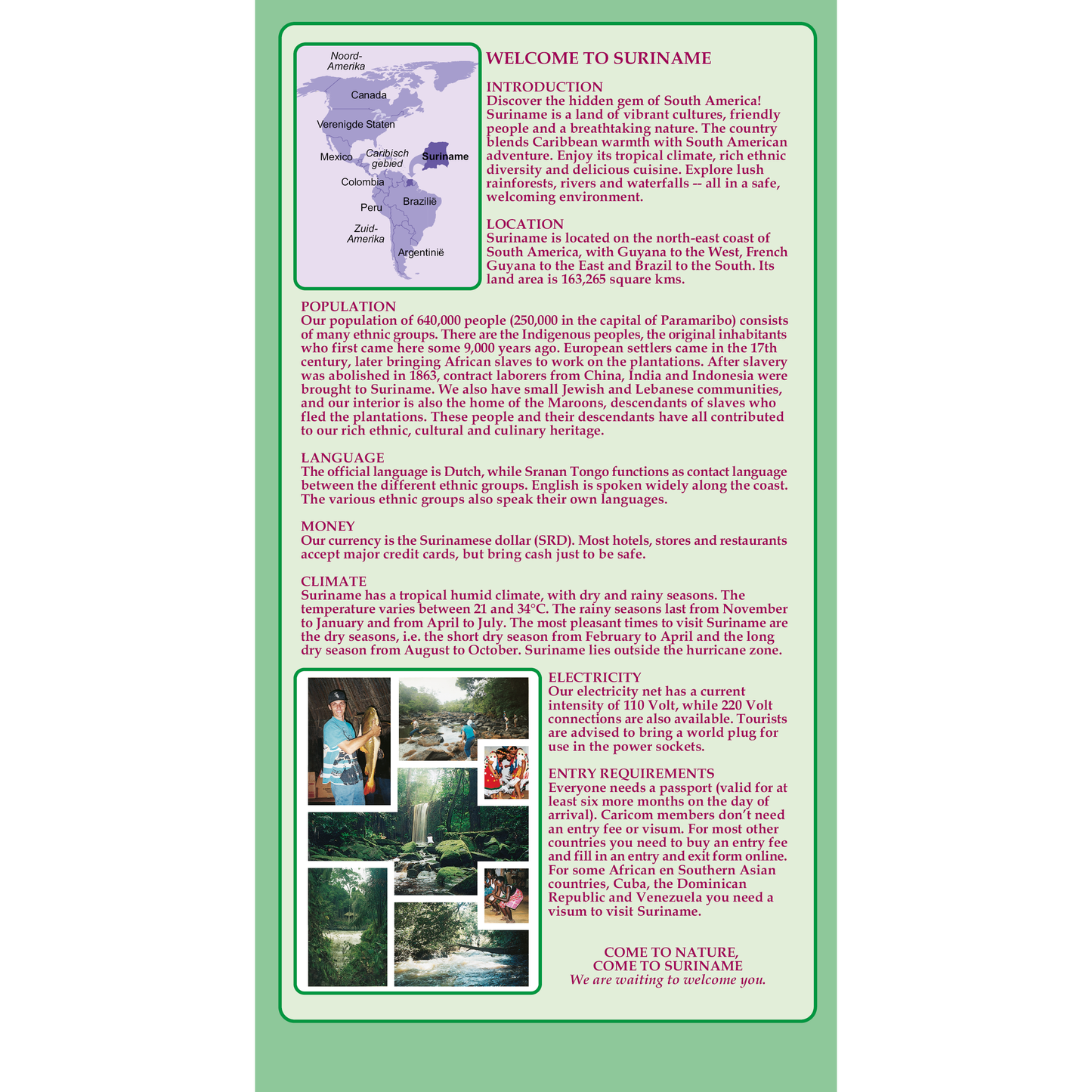 Toeristenkaart Suriname