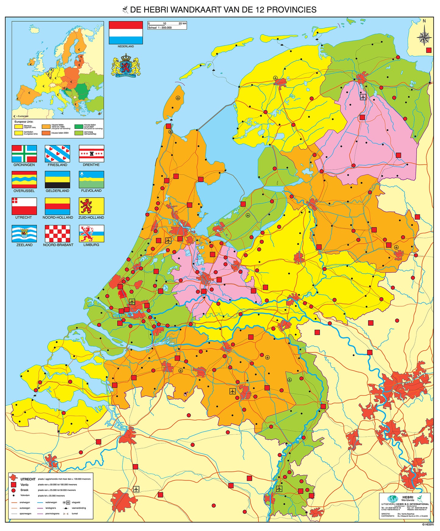 Wandkaart 12 provincies