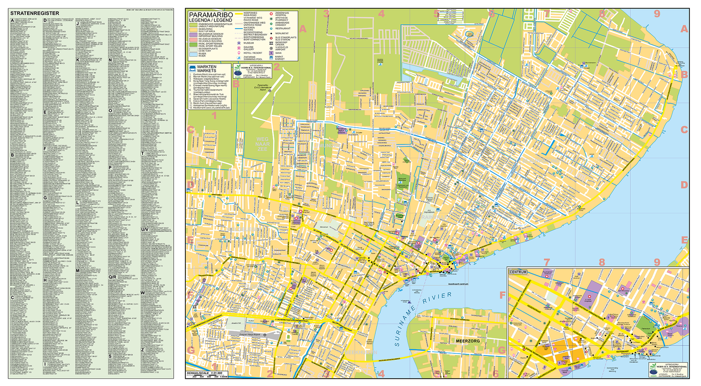 Toeristenkaart Suriname