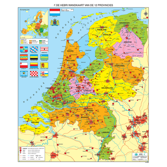 Wandkaart 12 provincies